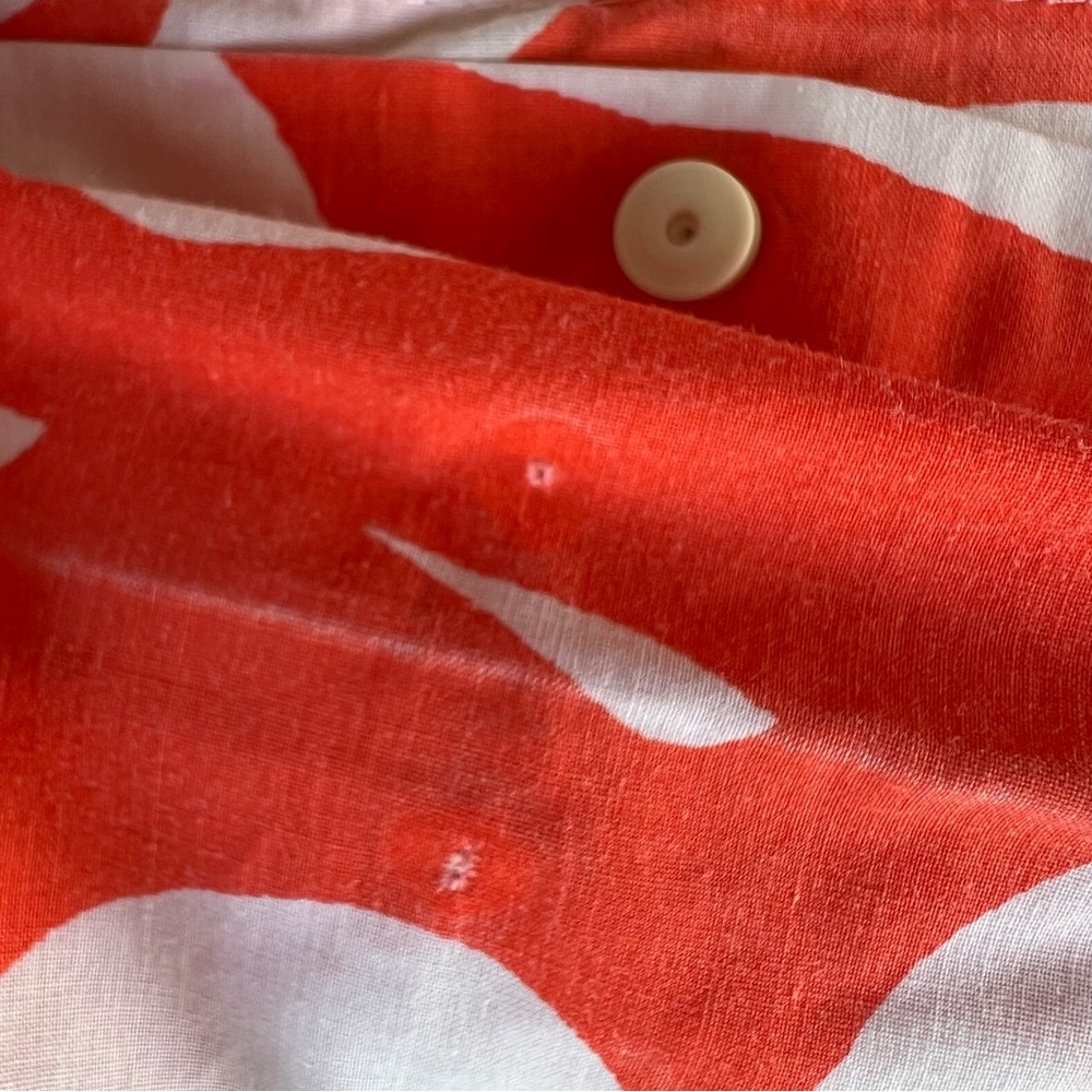 Marimekko Orange and White Floral Duvet Cover - Picture 9 of 12